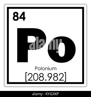 Polonium chemische Element Periodensystem Wissenschaft Symbol Stockfoto