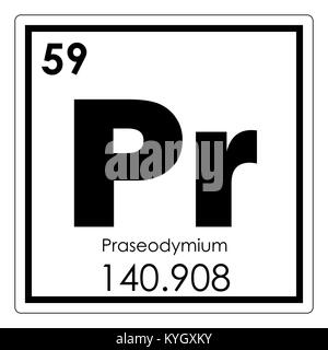 Praseodym chemische Element Periodensystem Wissenschaft Symbol Stockfoto