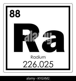 Radium chemische Element Periodensystem Wissenschaft Symbol Stockfoto