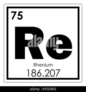 Rhenium chemische Element Periodensystem Wissenschaft Symbol Stockfoto