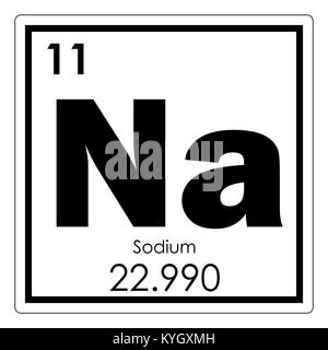 Natrium chemische Element Periodensystem Wissenschaft Symbol Stockfoto