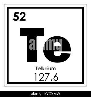 Tellur chemische Element Periodensystem Wissenschaft Symbol Stockfoto