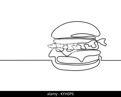 Große Hamburger mit Pommes frites Stock Vektor