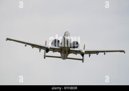 Republik Fairchild A-10 Thunderbolt II ist ein US-amerikanischer Zweimotorige gerade Flügel Jet für Tank sprengende Boden Angriff entwickelt. Stockfoto