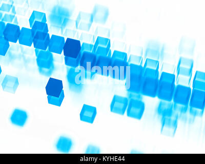 Verschwommen Würfel auf Weiß - digital erzeugte Bild Stockfoto