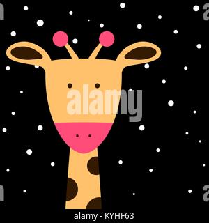 Niedlich, Fanny giraffe Abbildung. Stock Vektor