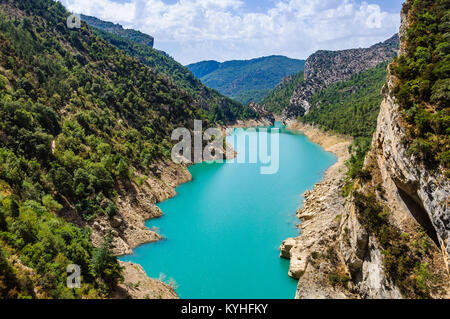 Ansicht der Congost de Mont-rebei Schlucht in Katalonien, Spanien Stockfoto