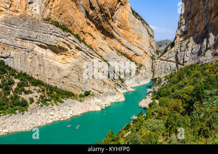 Ansicht der Congost de Mont-rebei Schlucht in Katalonien, Spanien Stockfoto