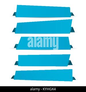 Ständigen Papier Hintergründe. Blaue rechteckige origami Banner Stock Vektor