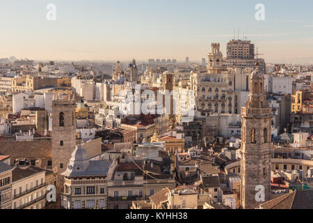 Stadtbild Luftaufnahme der Gebäude von Valencia, Spanien. Stockfoto