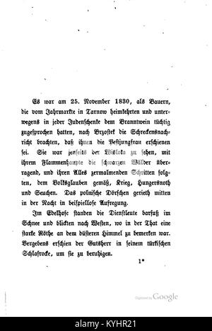 Diese Seite der Judengeschichten von Leopold von Sacher-Masoch enthält literarische Inhalte aus seiner Sammlung, die soziale und kulturelle Erzählungen dieser Zeit widerspiegeln. Stockfoto