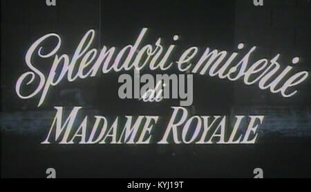 Noch aus dem italienischen Film Splendori e miserie di Madame Royale aus dem Jahr 1971, in dem Marie-Thérèse, Tochter von Marie Antoinette, während der Ereignisse nach der Französischen Revolution spielt. Stockfoto