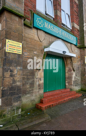 Eine lustige feindlichen Warnschild auf einer Seite der Masjid-e-khazra Moschee in der Southside von Glasgow. Stockfoto