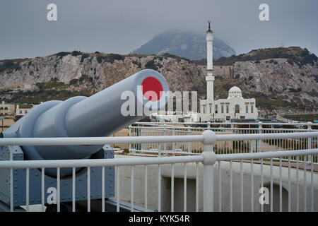 Hardings Batterie, Europa Point, Gibraltar, Vereinigtes Königreich Stockfoto