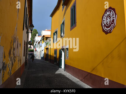 Taberna Ruel in der Rua de Santa Maria, eine Kunst im öffentlichen Raum ein altes neu zu beleben, vernachlässigten Straße in der Altstadt von Funchal, Madeira, Portugal Stockfoto