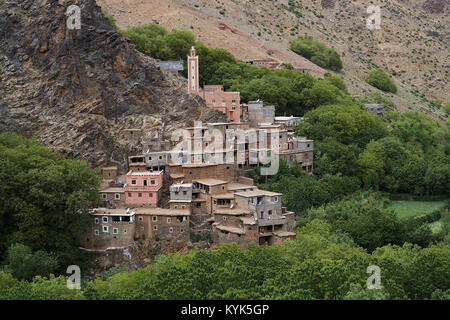 Berberdorf, Atlas Gebirge, Provinz Al Haouz, Marokko Stockfoto