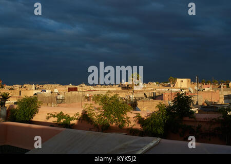 Sonnenuntergang über Medina, Marrakesch, Marokko Stockfoto