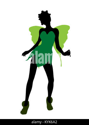 Tinker Bell Abbildung Silhouette auf weißem Hintergrund Stockfoto