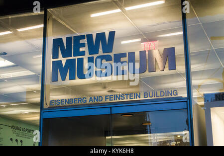 Eingang in das Neue Museum auf der Bowery in Lower Manhattan. Stockfoto