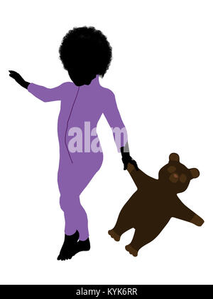 Peter von Peter Pan Abbildung Silhouette auf weißem Hintergrund Stockfoto