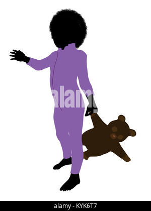 Peter von Peter Pan Abbildung Silhouette auf weißem Hintergrund Stockfoto