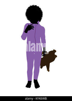Peter von Peter Pan Abbildung Silhouette auf weißem Hintergrund Stockfoto
