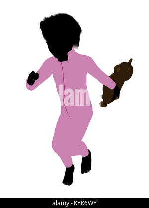 Peter von Peter Pan Abbildung Silhouette auf weißem Hintergrund Stockfoto