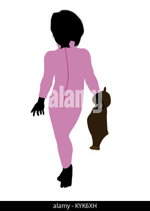 Peter von Peter Pan Abbildung Silhouette auf weißem Hintergrund Stockfoto