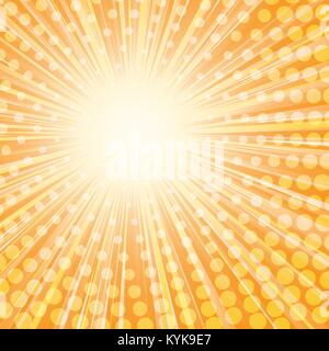 Abstrakte sunburst. Explosion Effekt. Vektorgrafik sunbeam Abbildung mit halftone Wirkung Stock Vektor