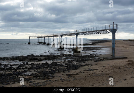 Luftfahrzeuge Lichter am Flughafen Arrecife, Lanzarote, Kanarische Inseln, Spanien. Stockfoto