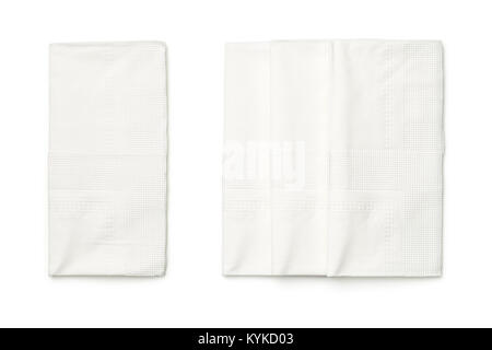 Gewebe isoliert auf weißem Hintergrund. Ansicht von oben Stockfoto