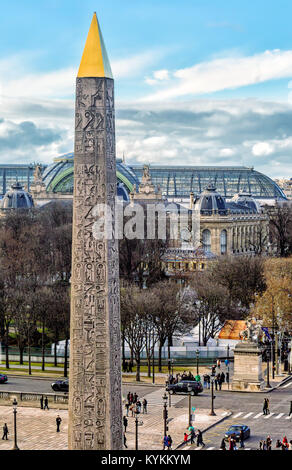 Paris Antenne in der Nähe der berühmten Obelisk im Winter Stockfoto