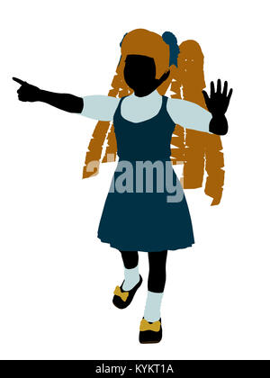 Goldielocks Abbildung Silhouette auf weißem Hintergrund Stockfoto