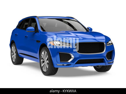 Blaue SUV Auto isoliert Stockfoto