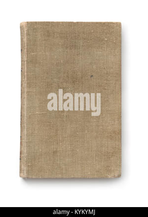 Blick von oben auf die alten Buch Cover isoliert auf weißem Stockfoto
