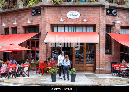 Buenos Aires Argentinien, Palermo, Trattoria Di Famiglia Olivetti, Italienisch, Restaurant Restaurants Essen Essen Essen Café Cafés, Front, Eingang, al fresco, Bürgersteig Stockfoto
