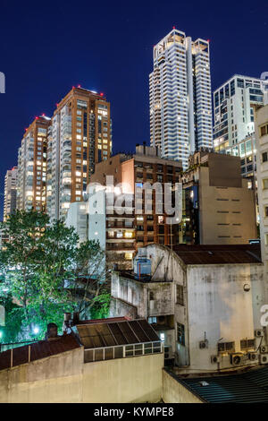 Buenos Aires Argentinien,Palermo,Nachtabend,Skyline der Stadt,Gebäude,Abend,Wohnungen,Hochhaus Wolkenkratzer Gebäude Hispanic,AR Stockfoto