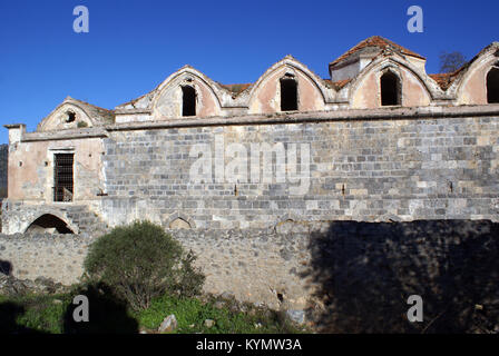 Die Ruinen der alten Kirche in Kayaköy, Türkei Stockfoto