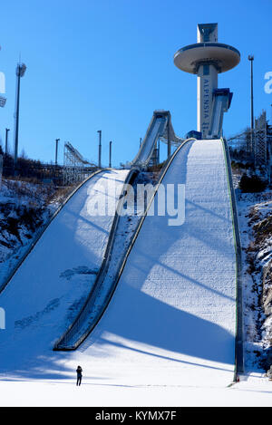 Alpensia Skispringen Center, Pyeongchang-gun, Gangwon-do Vorbereitung für 2018 Korea Winter-olympischen Spiele und die Paralympischen Spiele Stockfoto