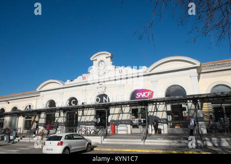 Gare, de, Carcassonne, Next, zu, Canal du Midi, Aude, Zug, Station, Frankreich, Stockfoto