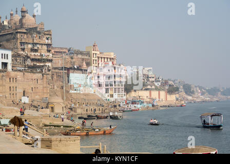 Ganges Varanasi Indien Stockfoto