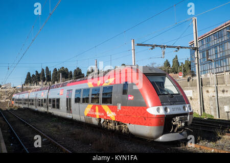 Gare, de, Carcassonne, Next, zu, Canal du Midi, Aude, Zug, Station, Frankreich, Stockfoto