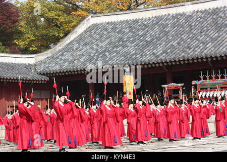 Jongmyo Jerye am Jongmyo Shrine in Seoul, Korea Stockfoto