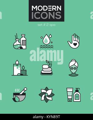 Beauty Spa-line Design style Icons Stock Vektor