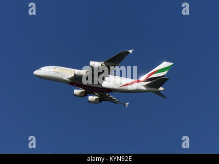 AIRBUS A380 an Emirates Flotte. Foto: Tony Gale Stockfoto