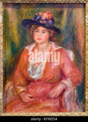 RENOIR Pierre-Auguste - Portrait d'une Femme assise - Porträt einer standortwahl Frau XIX Jahrhundert französische Schule Paris: Louvre Museum Öl auf Leinwand Stockfoto