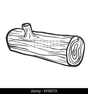Holz- schwarz und weiß Cartoon Illustration isoliert auf weißem anmelden Stockfoto