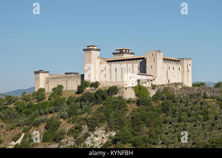 Blick auf die Festung Albornoz Spoleto, Umbrien, Italien Stockfoto