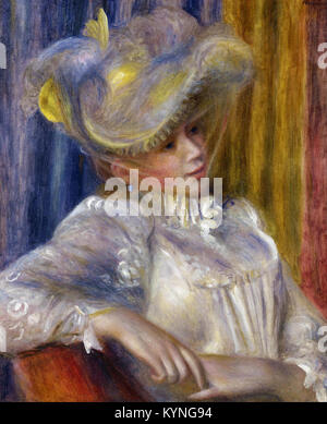 Pierre-Auguste Renoir - Frau mit einem Hut- Stockfoto