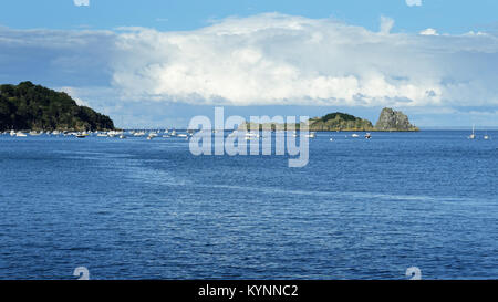 Insel 'Les Rimains", Rock von Cancale, in Cancale (Bretagne, Frankreich). Stockfoto